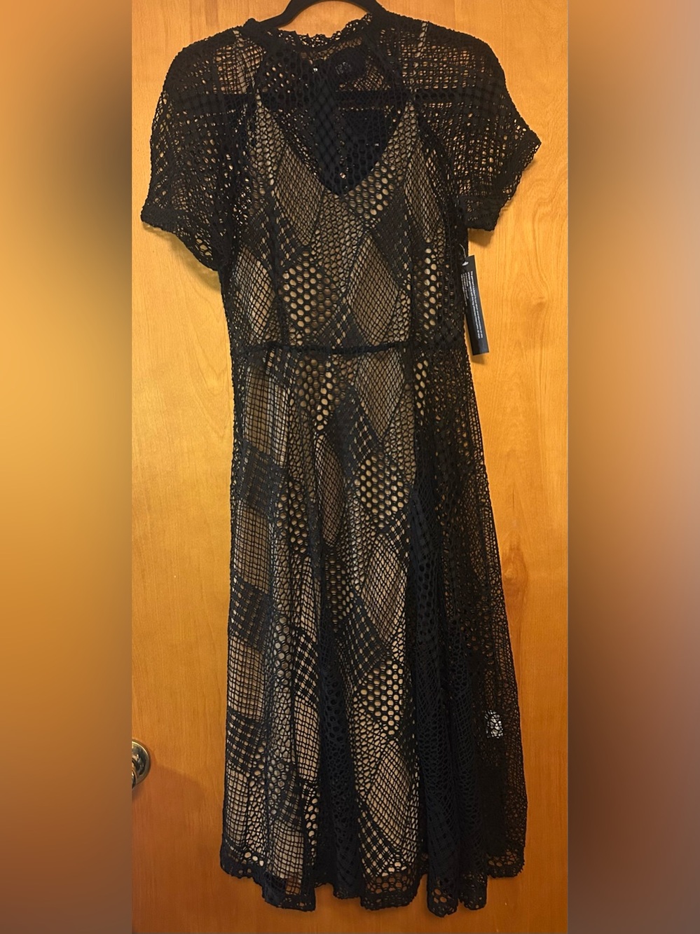 NWT Goldie London Textured Geometric Lace Dress Large